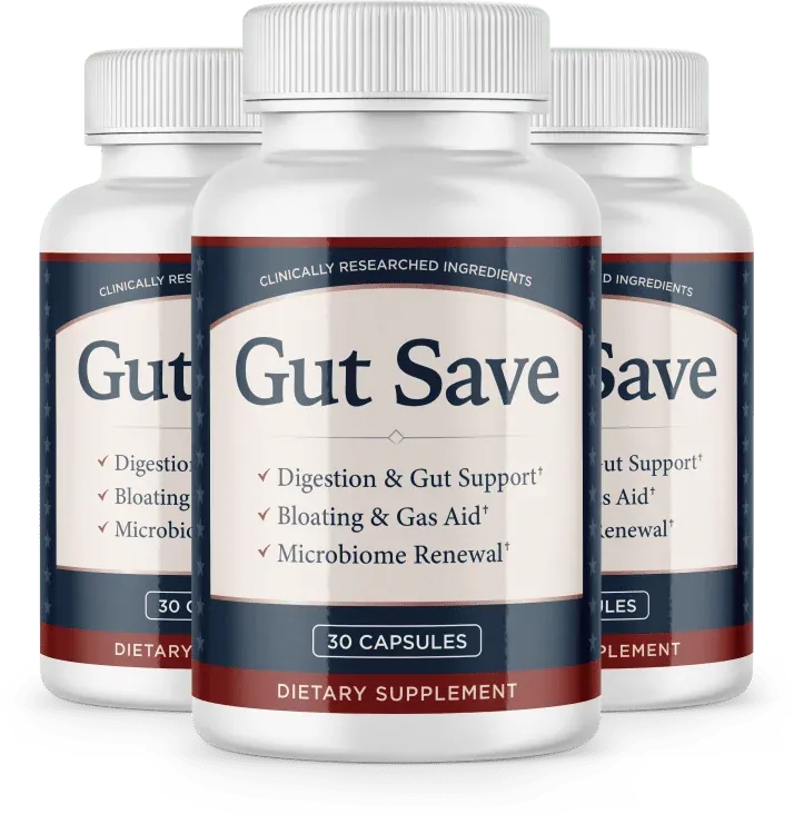 GutSave ingredients product bottle with gut health formula