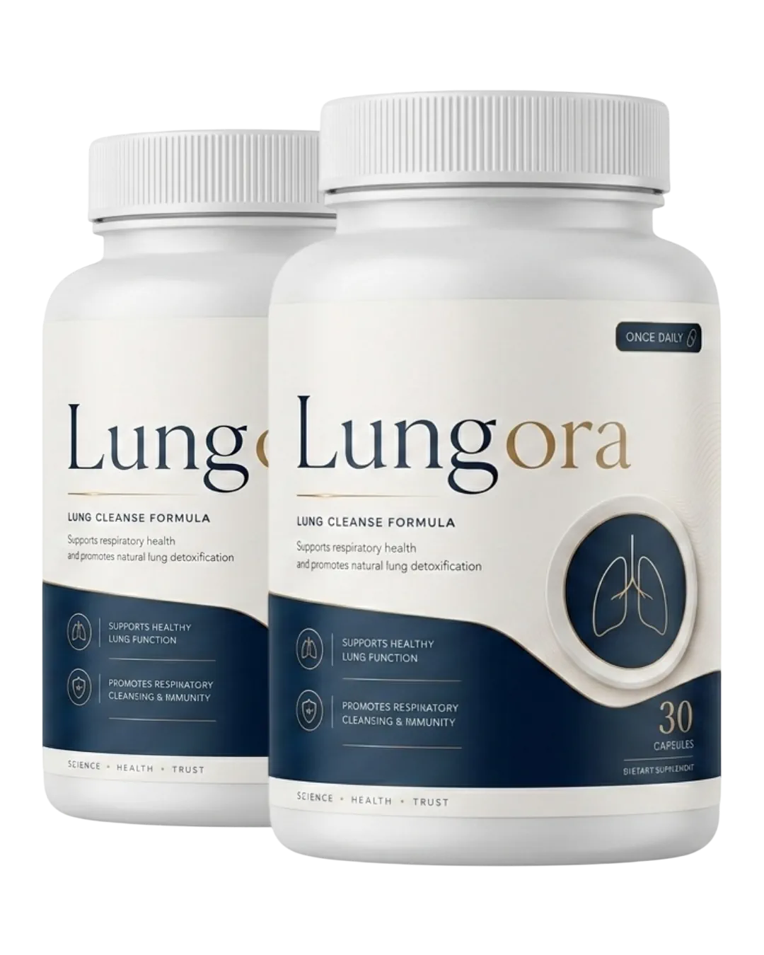 Lungora daily respiratory support supplement bottle